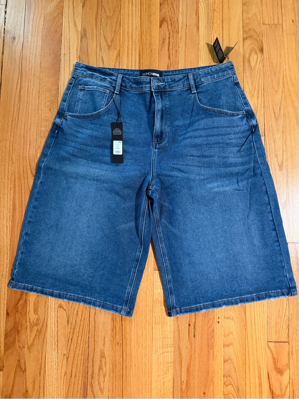 Fashion Nova Women's Dark Blue Boyfriend Denim Shorts